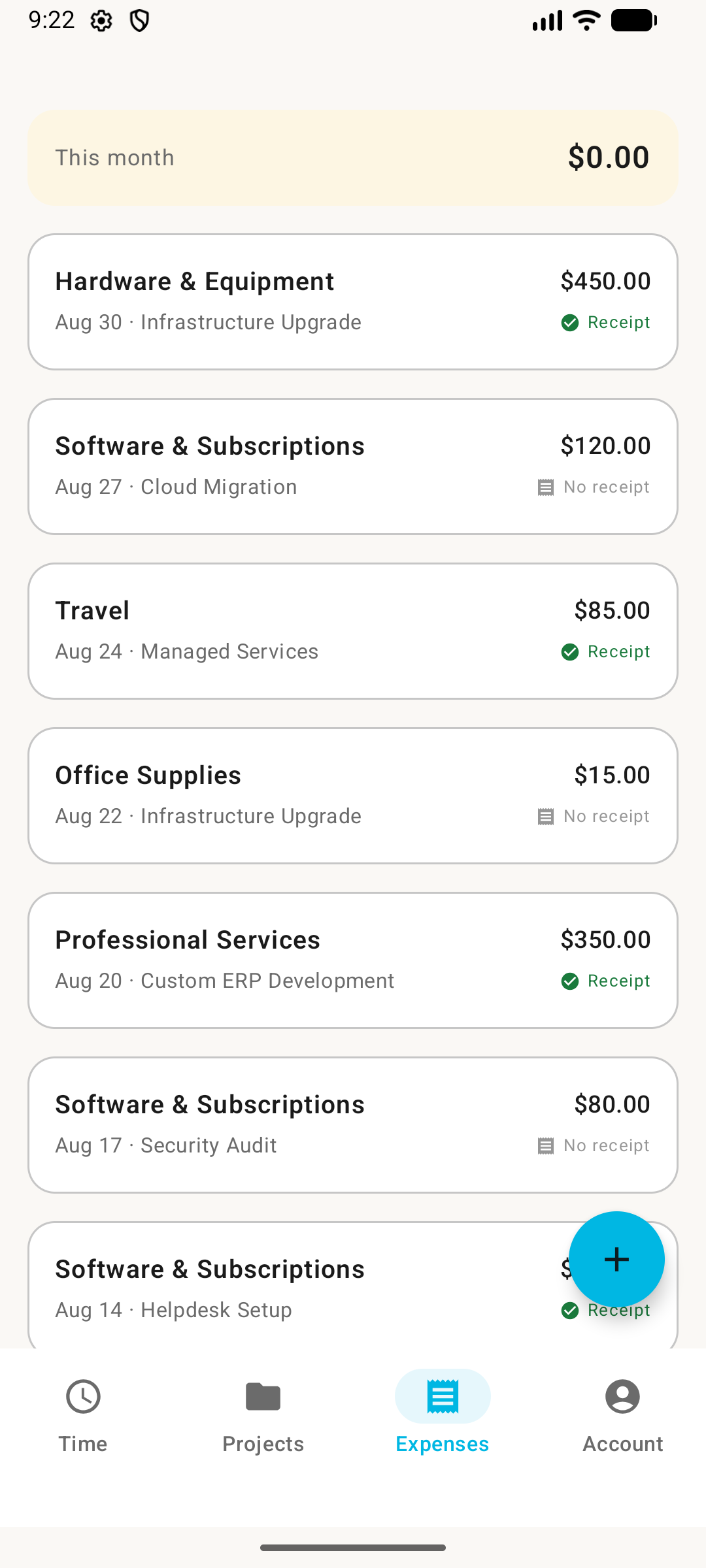 Latinum mobile expenses
